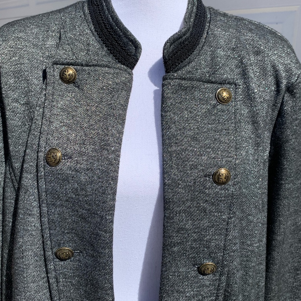 Tommy Hilfiger Metallic Gray Military-Style Jacket